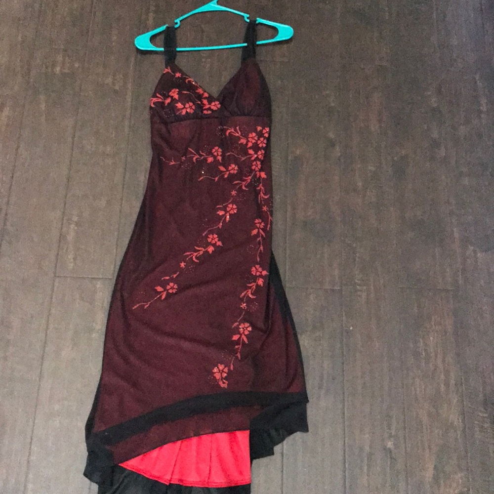 Black and red maxi dress